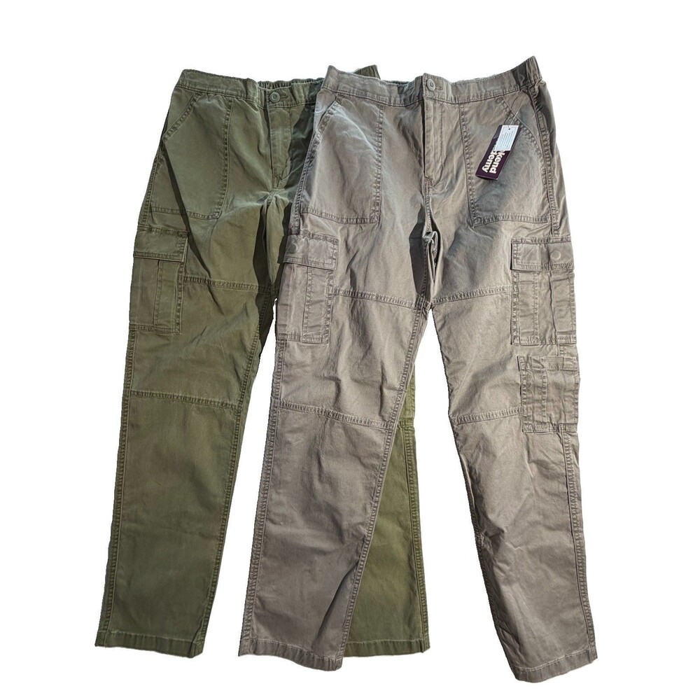 Boys 2 Pack Cargo Pants Size XL 14-16 Olive Gray Utility Weekend Academy